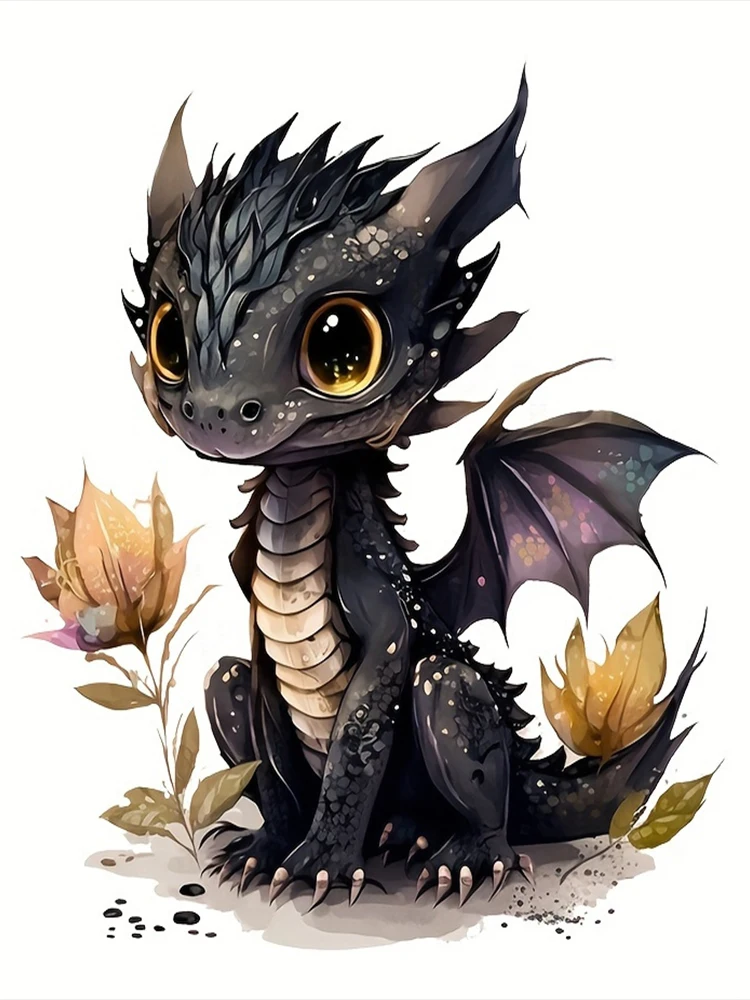 

Baby Dragon DTY DTF Heat Transfer, Factory Iron On Stickers, Watercolor Dragon for T-Shirt DIY, Bulk Custom Transfers