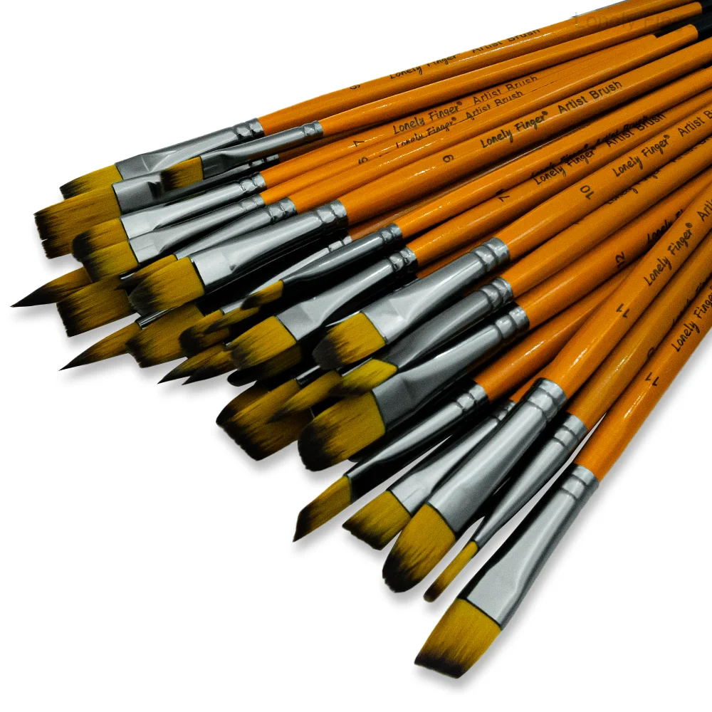 12/48pcs Paint Brush Set,Professional Artist Series with  Flat, Filbert, Round, Angle, Acrylic for Acrylic, Watercolor, Oil, Cra