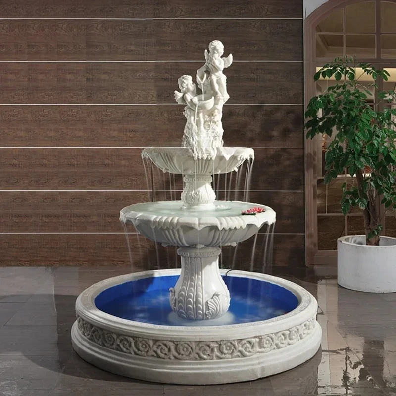 Q  large garden landscaping fountain sculpture decorative courtyard balcony fish pond garden flowing water lucky ornament