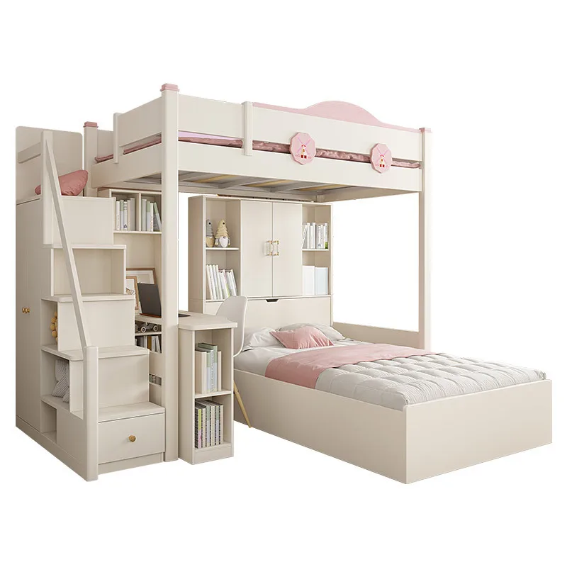 

Модные двуспальные верхние и нижние кровати, маленькая квартира в шахматном порядке с письменным столом, многофункциональная детская кровать