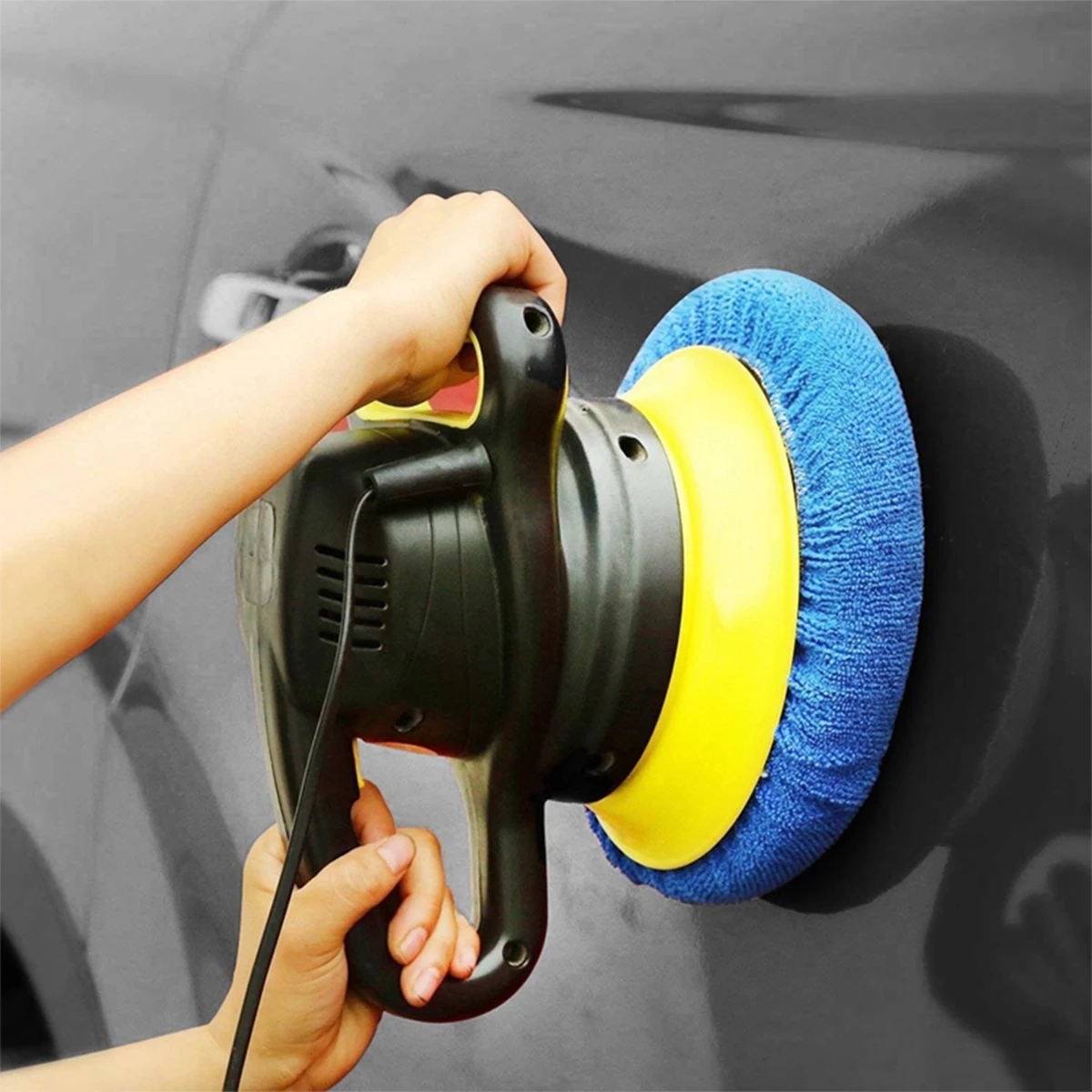 10Pcs 9-10Inch Car Polishing Pad Auto Soft Microfiber Bonnet Polisher Soft Wool Wax Wash Buffer Cover Cleaning Tools Accessories