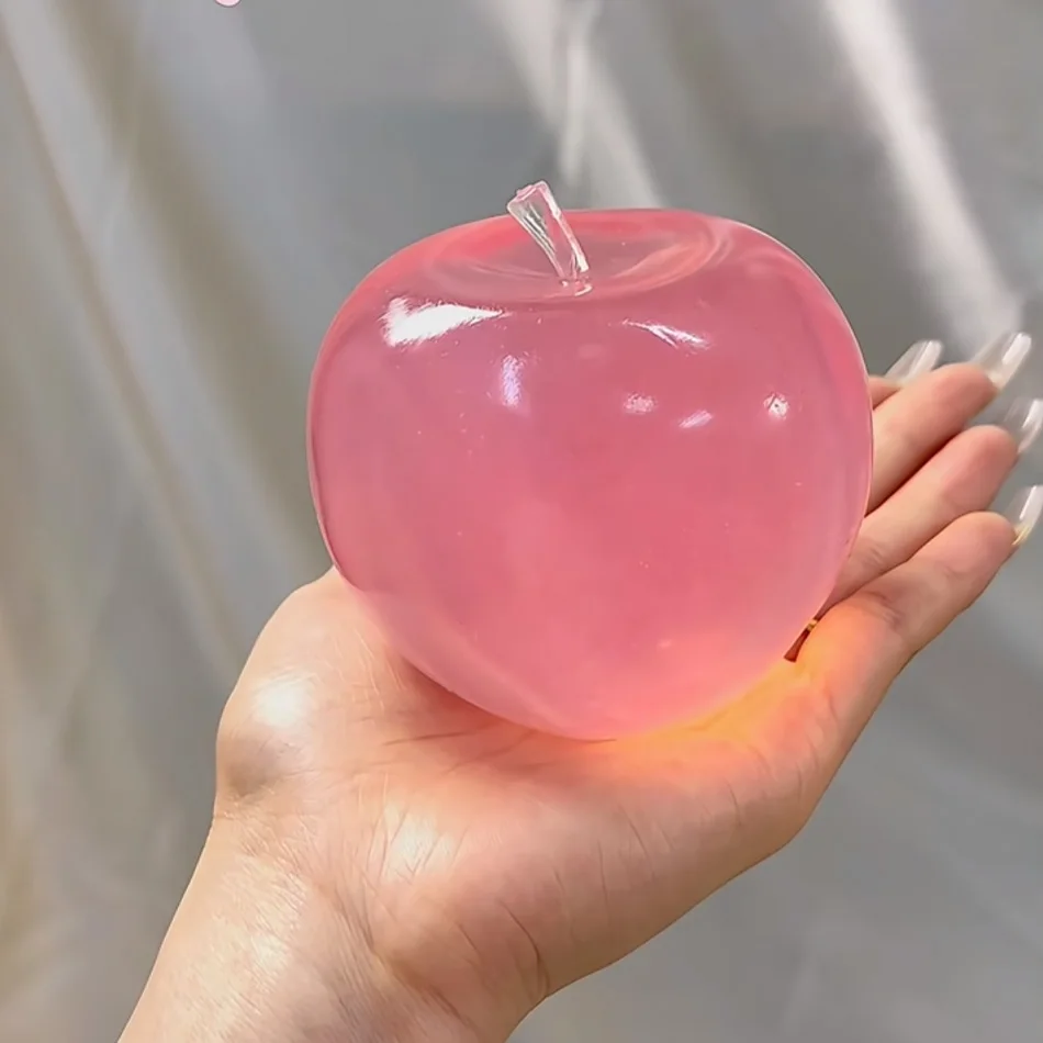 ASMR Apple Moldable Stress Ball Coconut Oil Squishy Transparent Apple Non-Bounce Squeeze Ball Sensory Toy Relieve Stress Toy