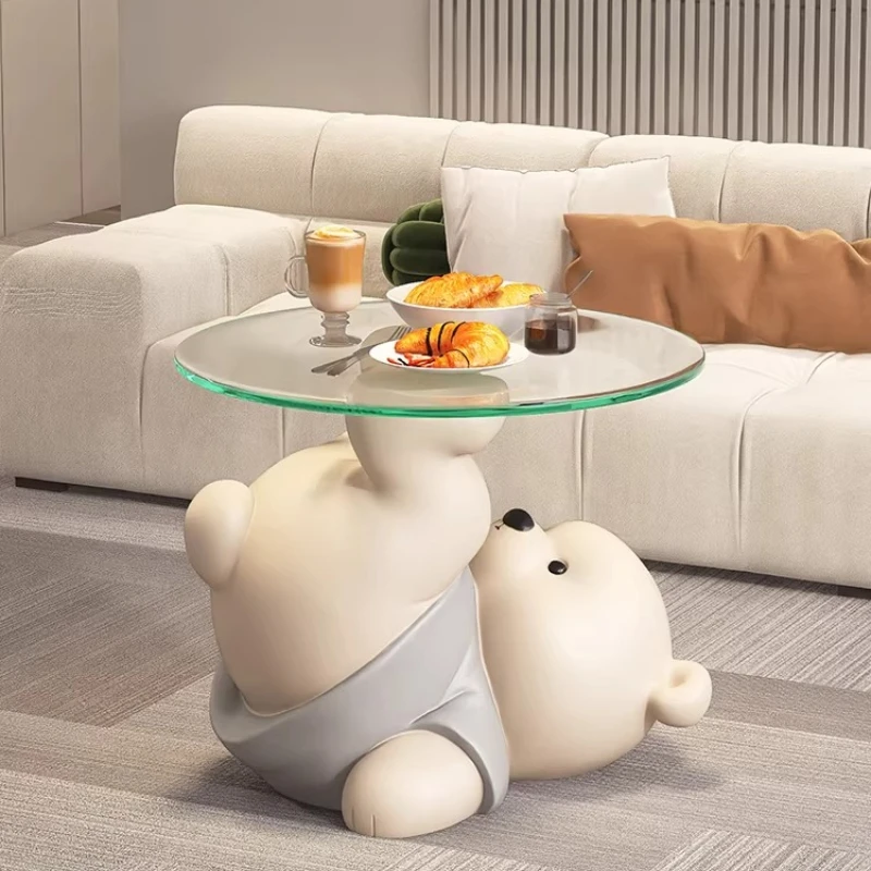 

Cream wind bear floor-to-ceiling ornament TV cabinet next to sofa bedside table Premium housewarming gift