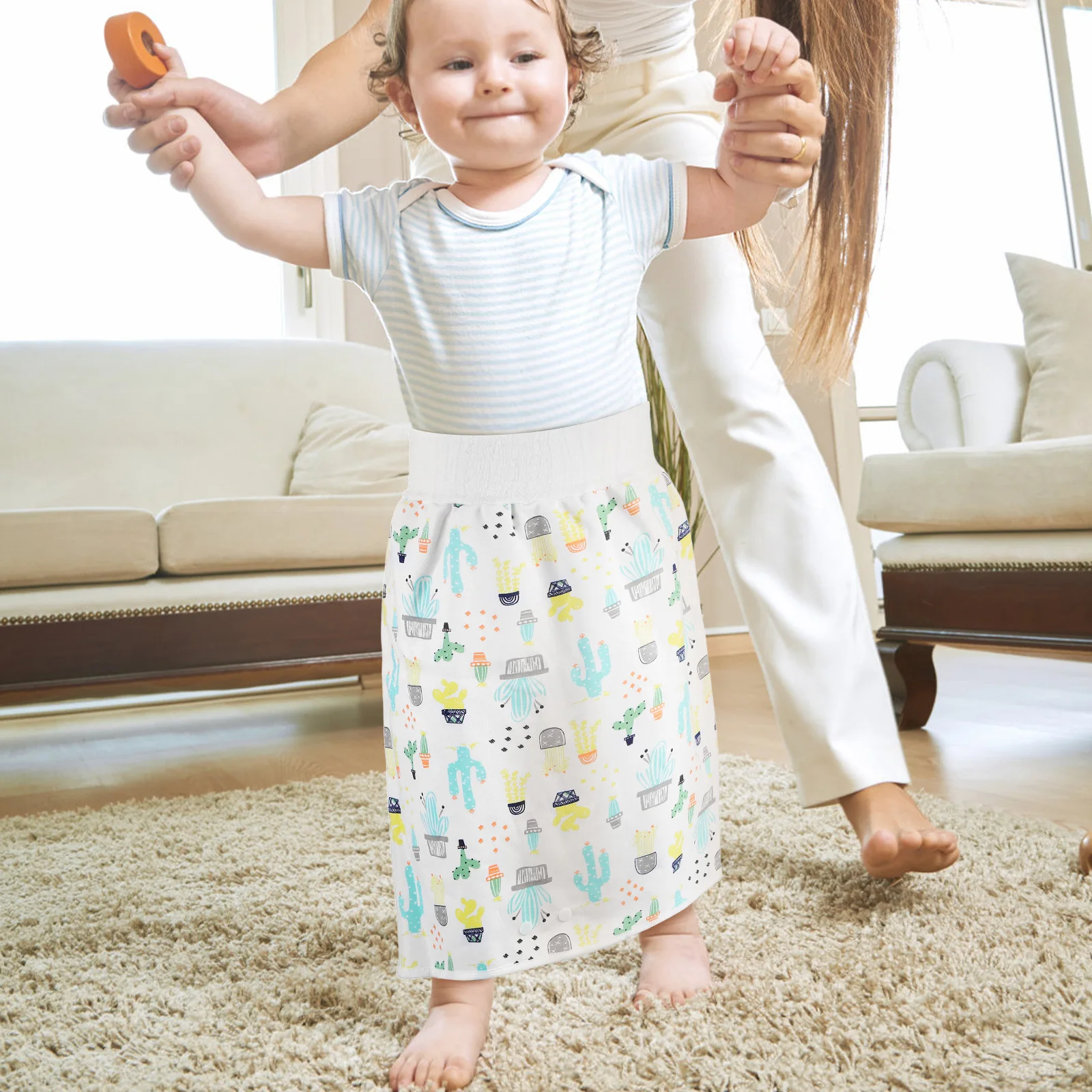 

High Waist Diapers Potty Training Skirt Baby Toddler Weaning Pants Foldable Material Waterproof Breathable