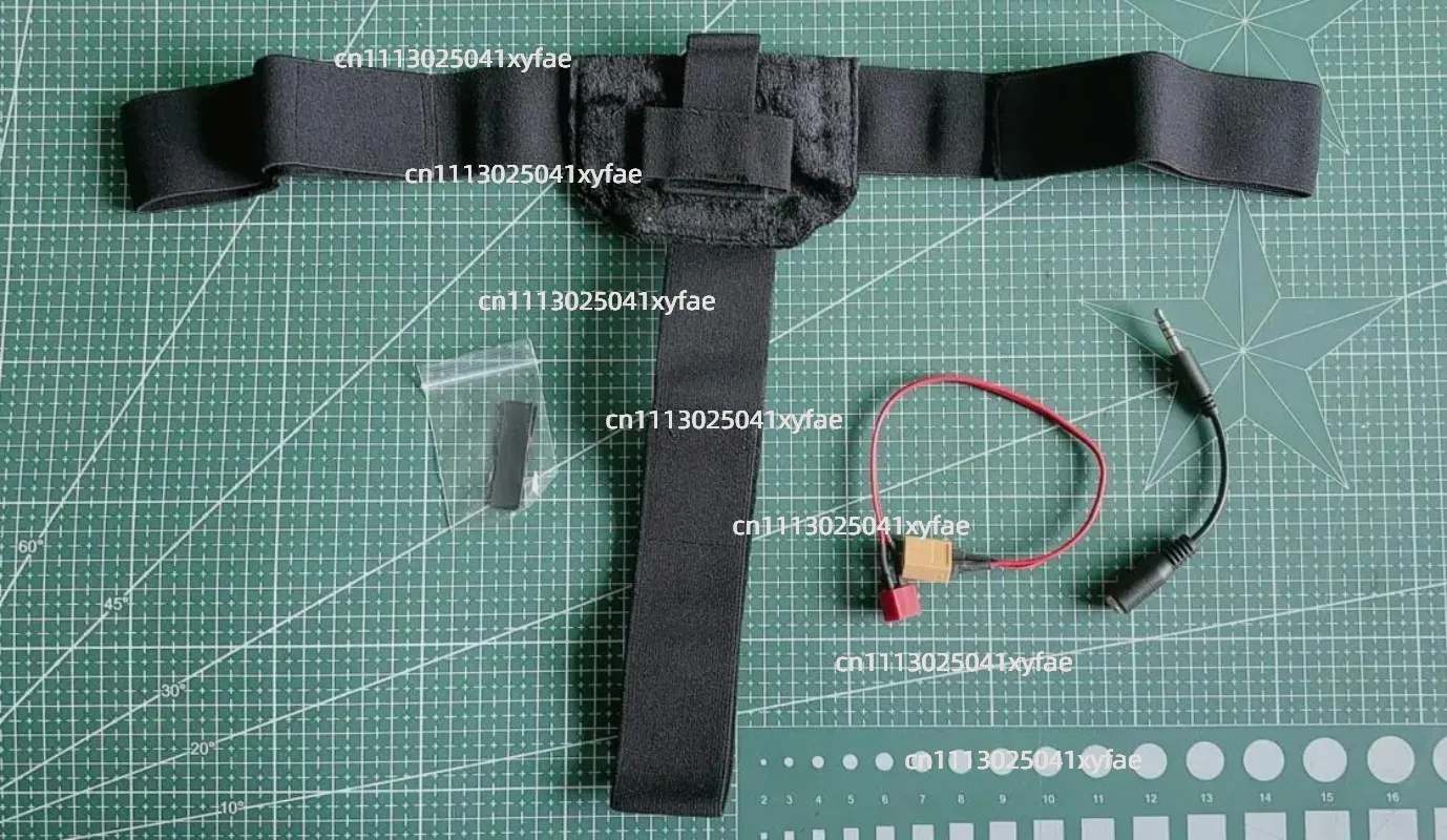 Adjustable 3-Point Wide Headband & Connector Cables for FPV Goggles