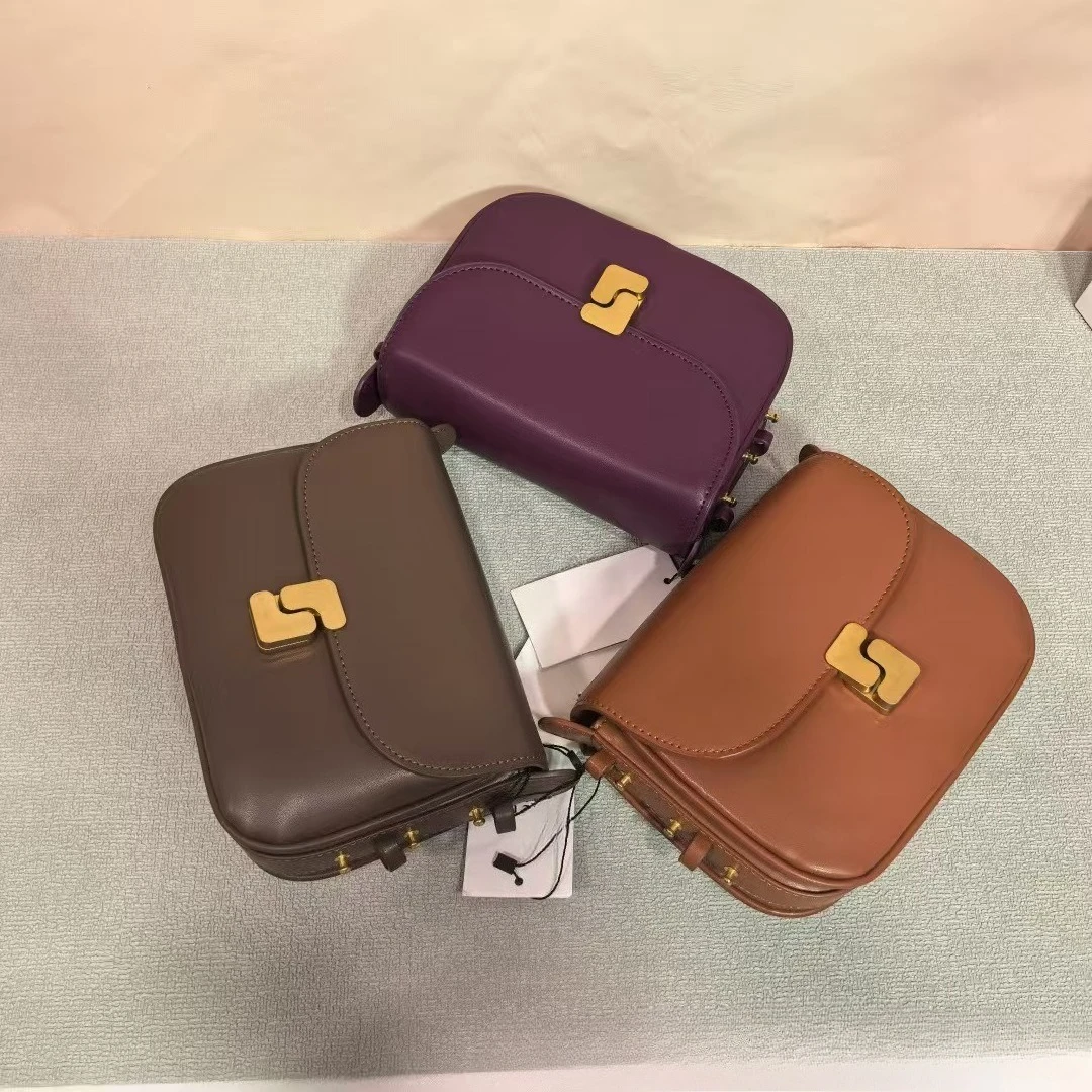 

European style retro leather shoulder bag, women's design tofu shaped shoulder bag 2025 hot version