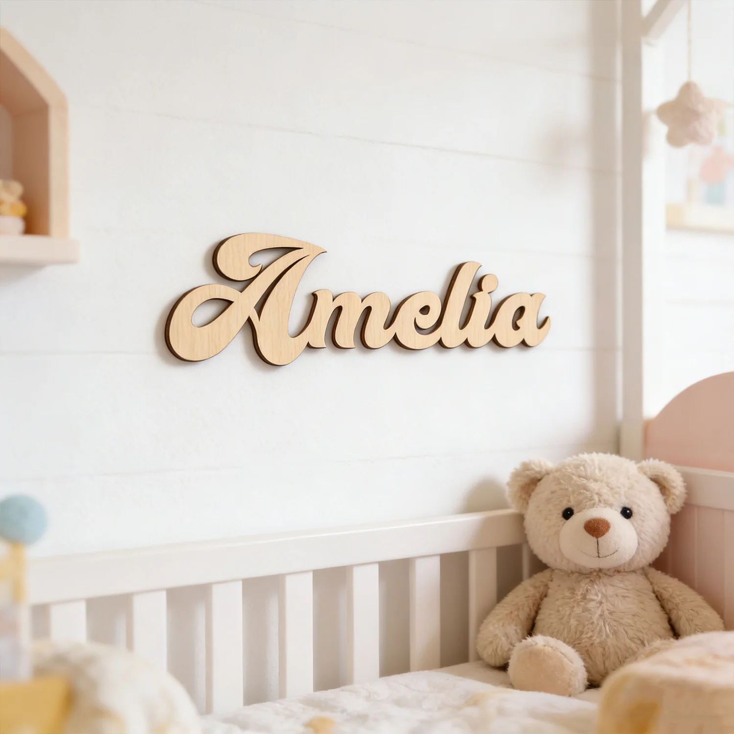 1pc Customized wooden wall decoration, Customized name, wooden souvenir Wedding, party, baby baptism, family housewarming gifts view 2