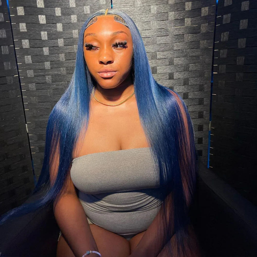 رمادي أزرق خصلات الشعر المستعار الإنسان 13x6 الدانتيل الشفاف شعر مستعار أمامي للنساء البرازيلي قبل نتف شقراء ملونة 13x4 الدانتيل الباروكات الأمامية