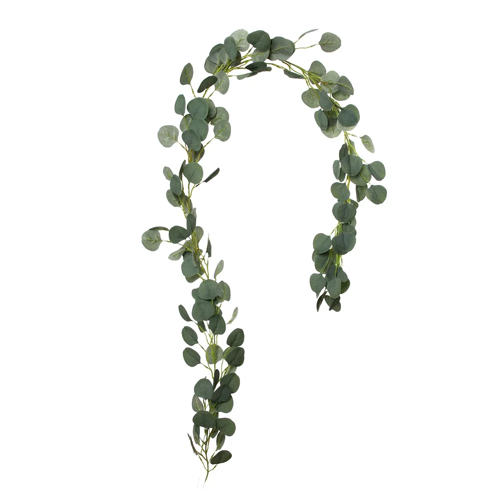 

2M Artificial Eucalyptus Vine Garland Fake Hanging Leaves For Home Wedding Wall Decoration Plant Leaf Green Cloth Made
