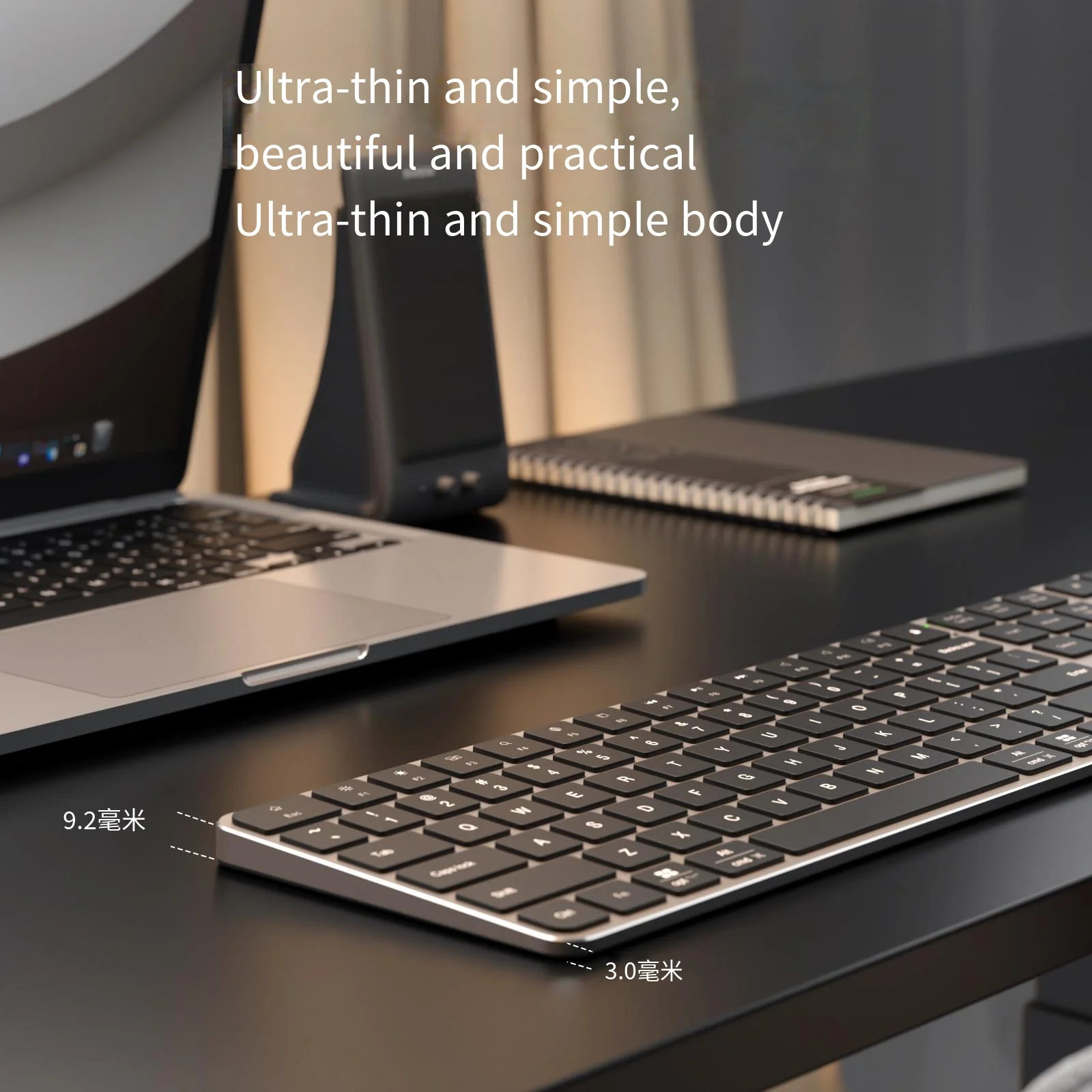 Imagem -03 - Ifxlife-teclado Universal sem Fio Bluetooth Quadro de Metal Recarregável Magro Tamanho Completo Teclas Numéricas Teclado Office Windows Macos