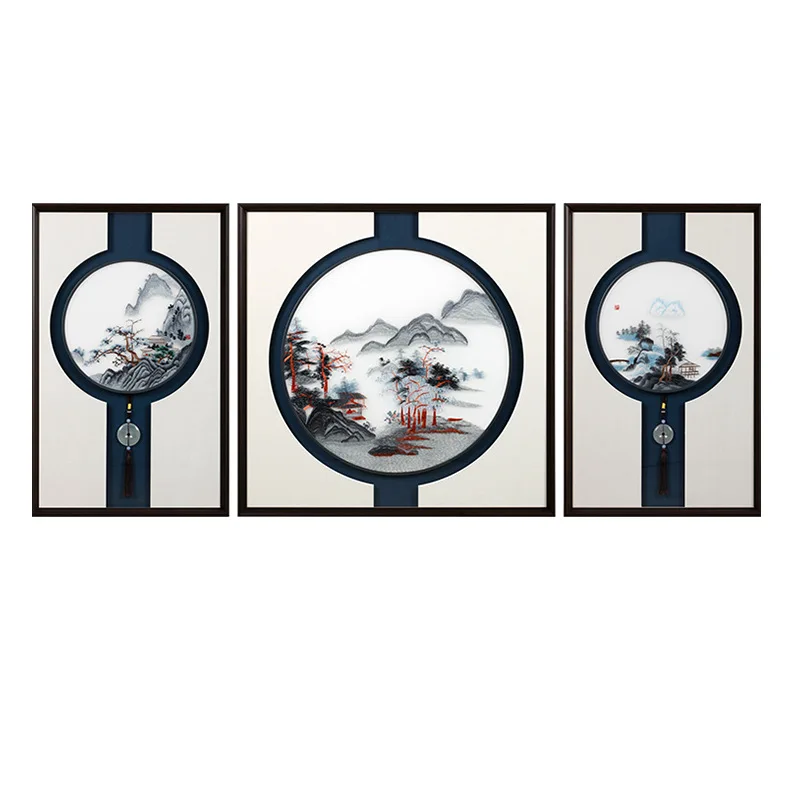 

Living room, sofa, background wall, decoration, hanging paintings, dining room, high-end, atmospheric, embroidery