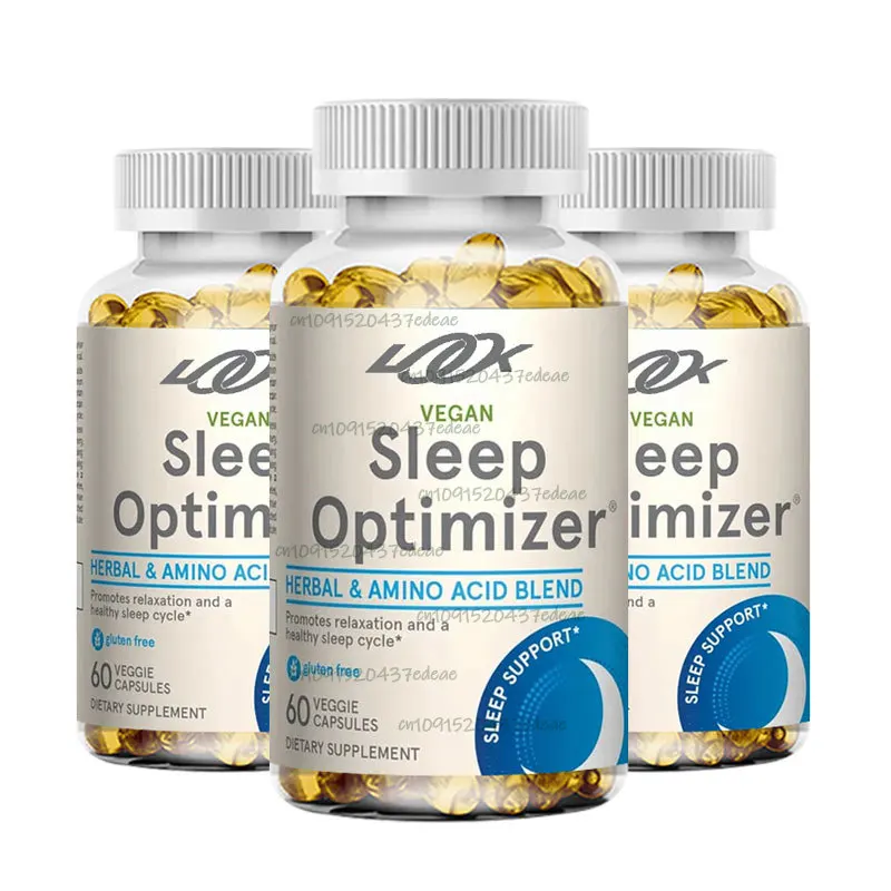 6-in-1 Melatonin 60 capsules with high absorption, healthy sleep cycle, vegetarian friendly, non GMO gluten free supplements