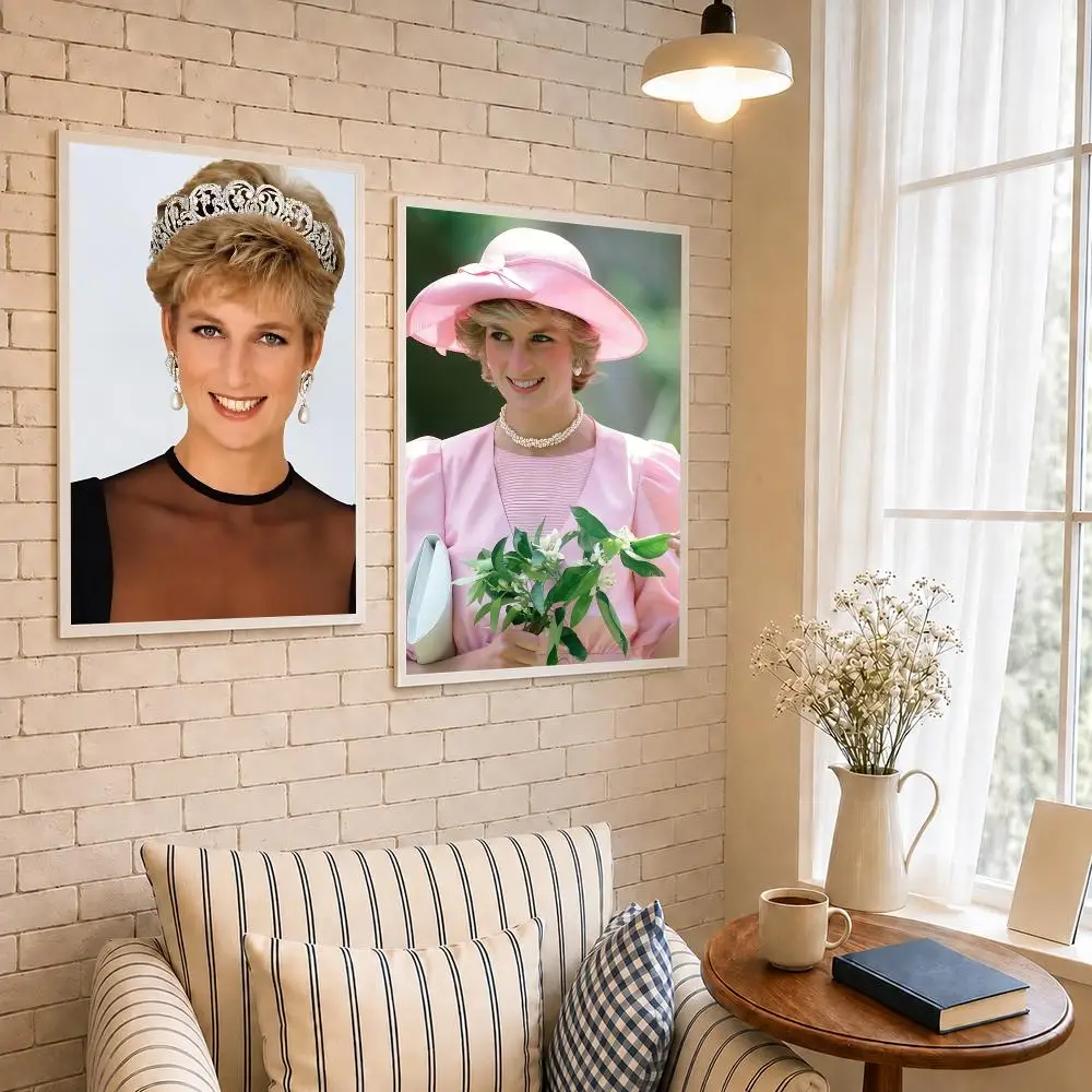 Royalty P-Princess Diana British Royal Icon Poster PP Self-Adhesive Wall Decor for Bedroom,Living Room,Dorm,Bar Aesthetic Gift