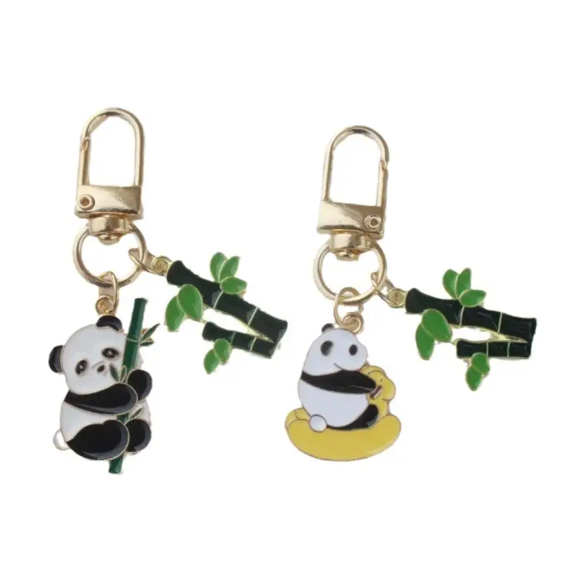 Panda Metall-Schlüsselanhänger Niedlicher Cartoon-Stil Anhänger Taschenanhänger für Accessoires – Detail 6