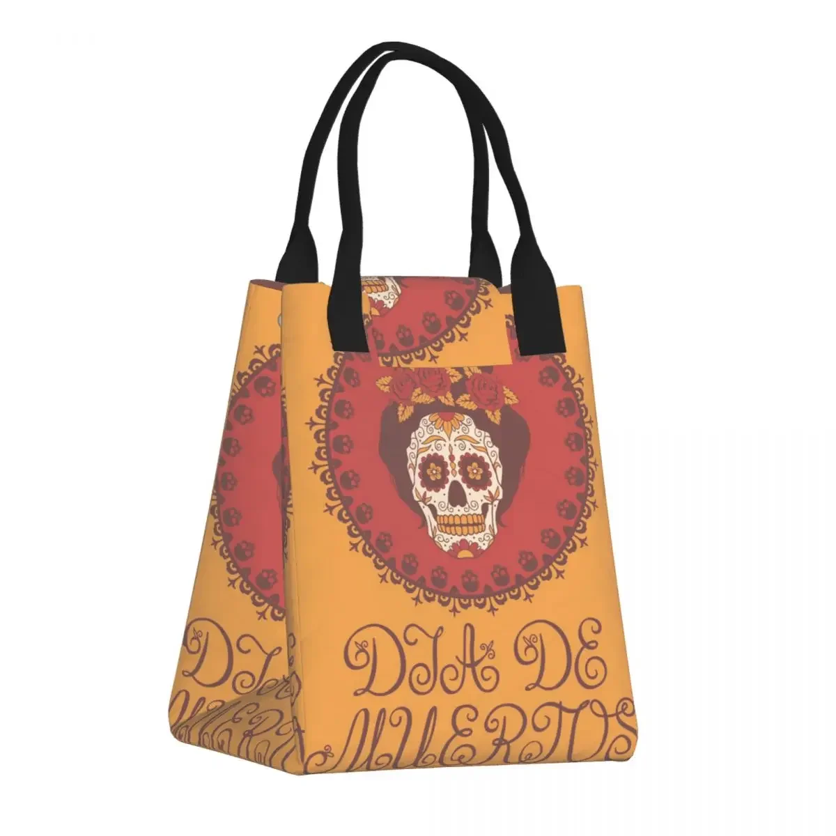 

Lunch Bag Paper Lunch Box Tote Bag Mexican Skull Poster Insulation Refrigerated Storage Bag School Picnic