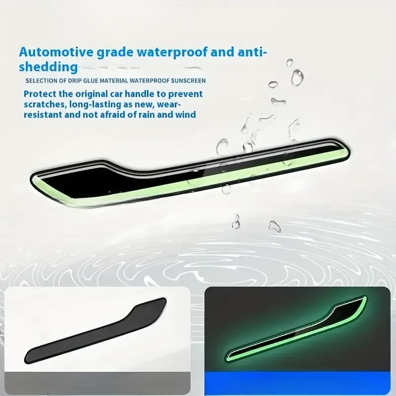 

4pcs Car Door Handle Sticker For Tesla Model 3 Model Y Waterproof Door Handle Protector Adhesive Luminous Sticker Car Accessory