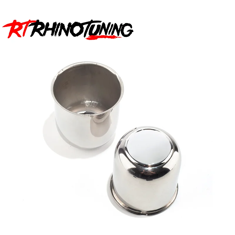 RhinoTuning 2Pcs 83mm/3.27" Hub 86.5mm/3.41" H Stainless Push Through Center Caps Fit For Truck SUV RV Wheel Rim Push Thru Steel