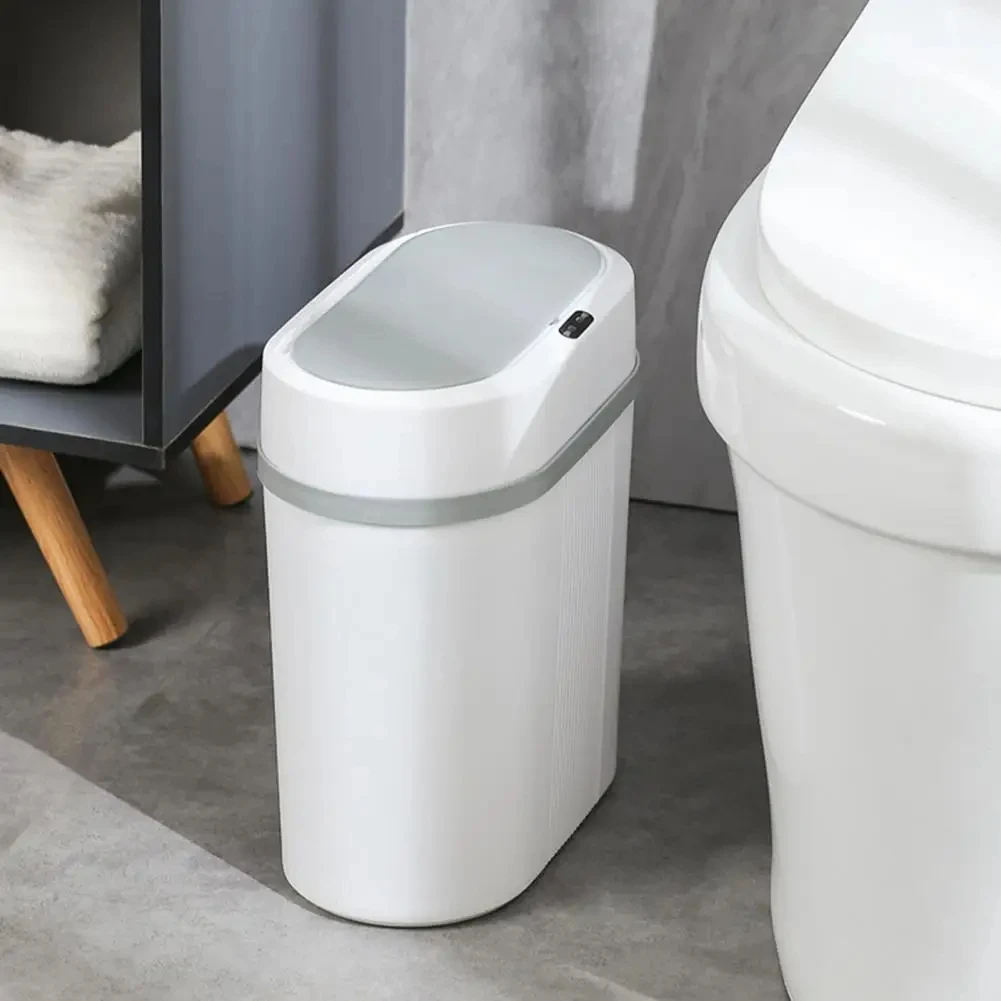 12L Dual Mode Kitchen Trash Can Smart Induction Trash Can Living Waterproof Garbage Can Bathroom Automatic Smart Trash Bin