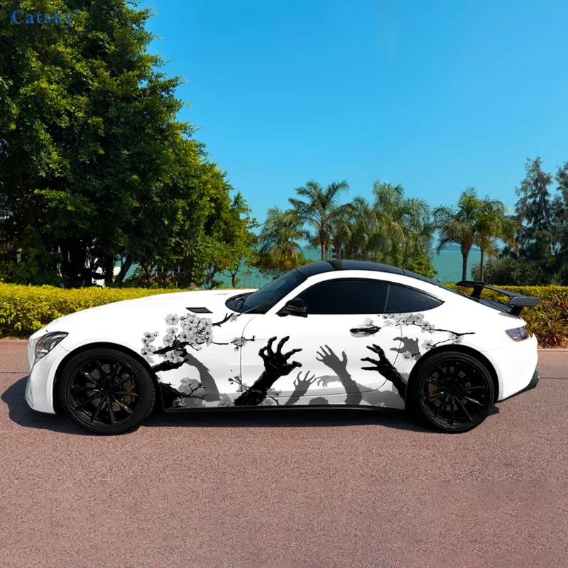 

Zombie Hands Silhouette Car Vinyl Wraps Decal Self-adhesive PVC Sticker Suitable for Trucks SUV Decoration Auto Accessories Gift