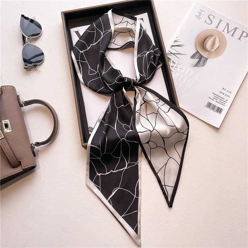 العلامة التجارية الفاخرة الحصان المطبوعة وشاح أنيق نحيل رقيقة حريري وشاح المرأة عارضة وشاح للرقبة الزخرفية