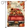 Truck Garden Flags Fall Pumpkin Garden Flag Double Sided Small Burlap Autumn Harvest Maple Leaf Yard Patio Lawn OutsideThank jjp