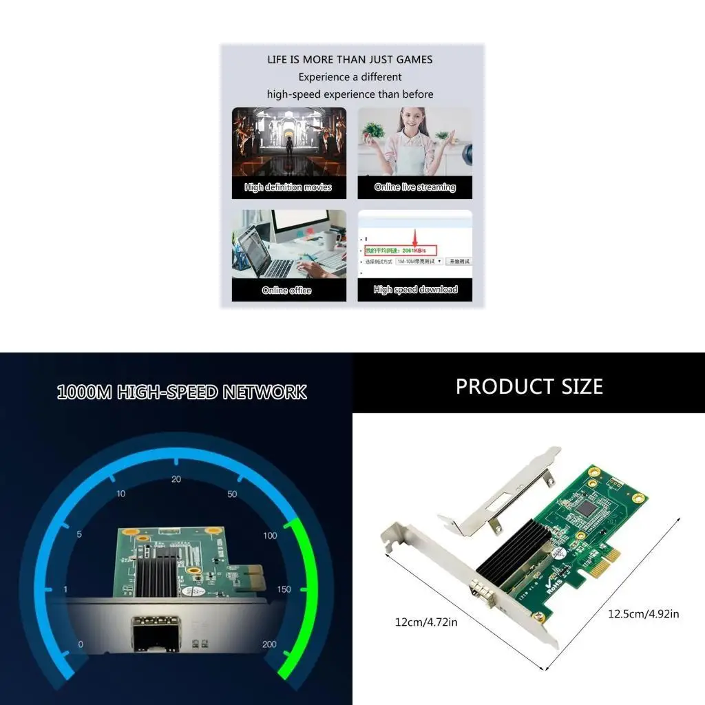 

Гигабитная сетевая карта R53C EP9660 PCIe с однопортовой сетевой картой Rj45 1000M, быстрая передача данных для промышленной