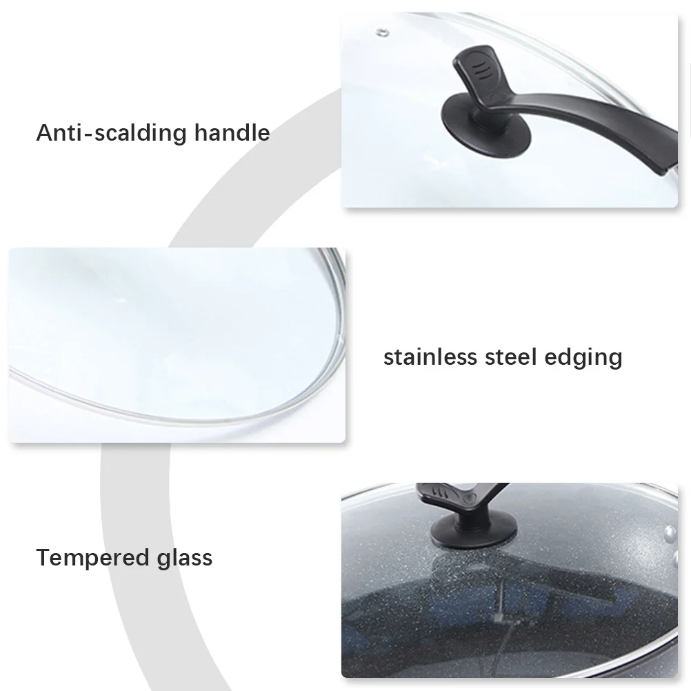 

Tempered Glass Lid Pot Cover Multipurpose Anti-Scald Cooking Tool Visible Cover for Household Kitchen Cooking Supplies