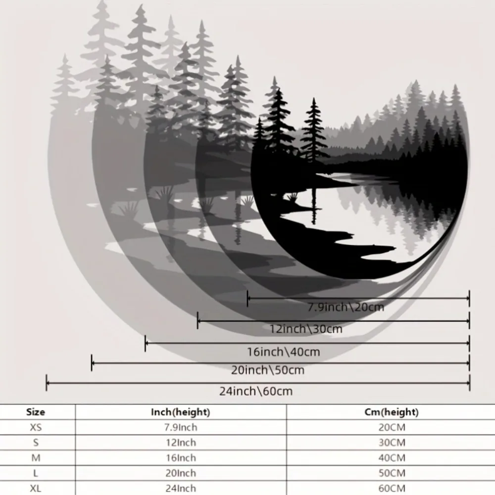 1pc Mountain Stream Metal Wall Art, Weatherproof Patio Decor, Spring Gift for Nature Lovers