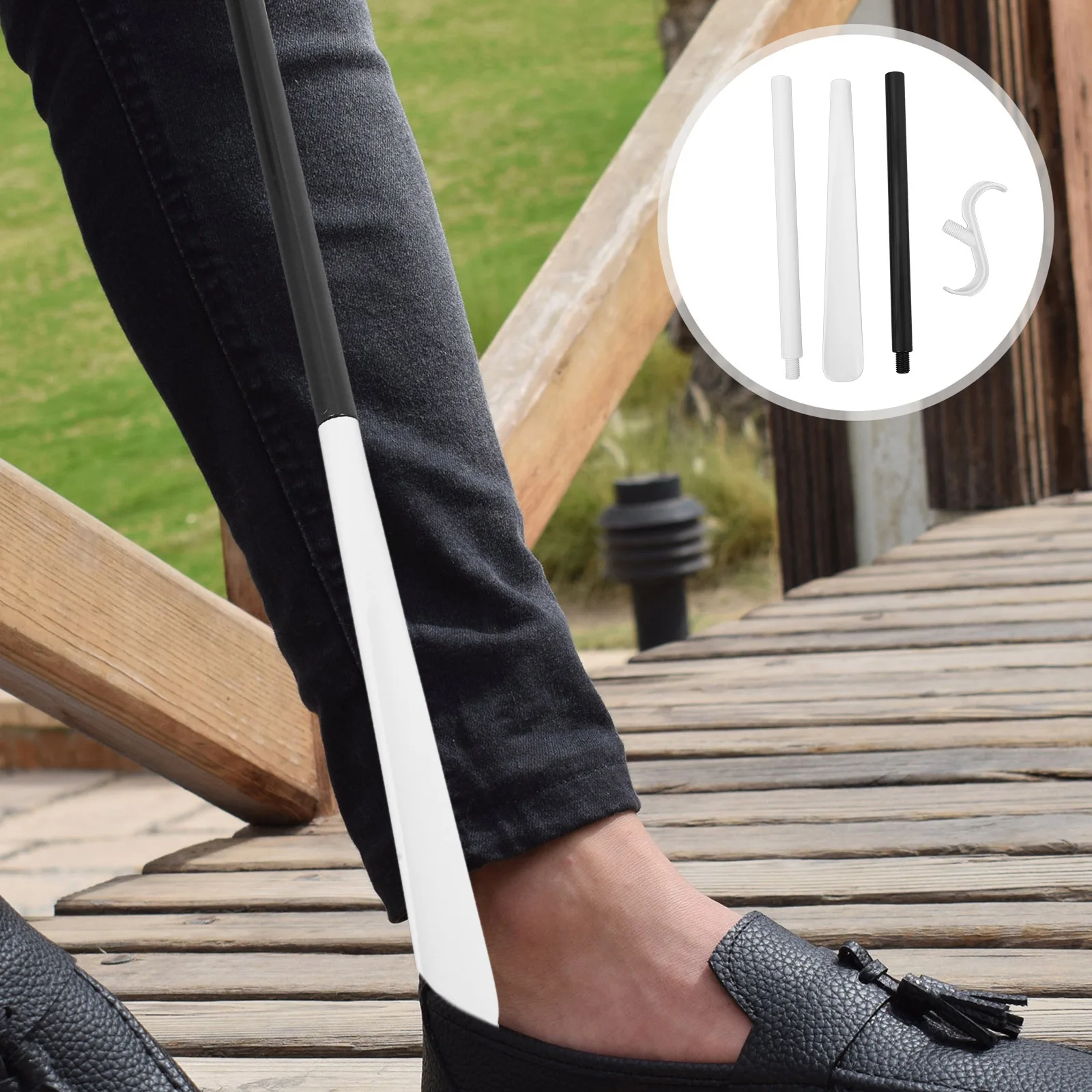 

Носки с рогом для обуви с длинной ручкой, помощник для пожилых людей, беременных женщин, инструмент для переодевания, удлиненная одежда для захвата, носки, обувь