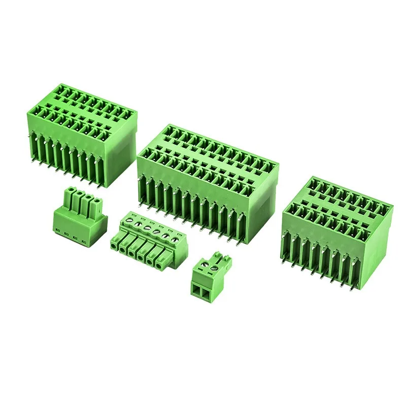10sets  pitch 3.81mm  double-layer plug-in terminal block KF15EDGRH-3.81MM double-row curved foot complete set