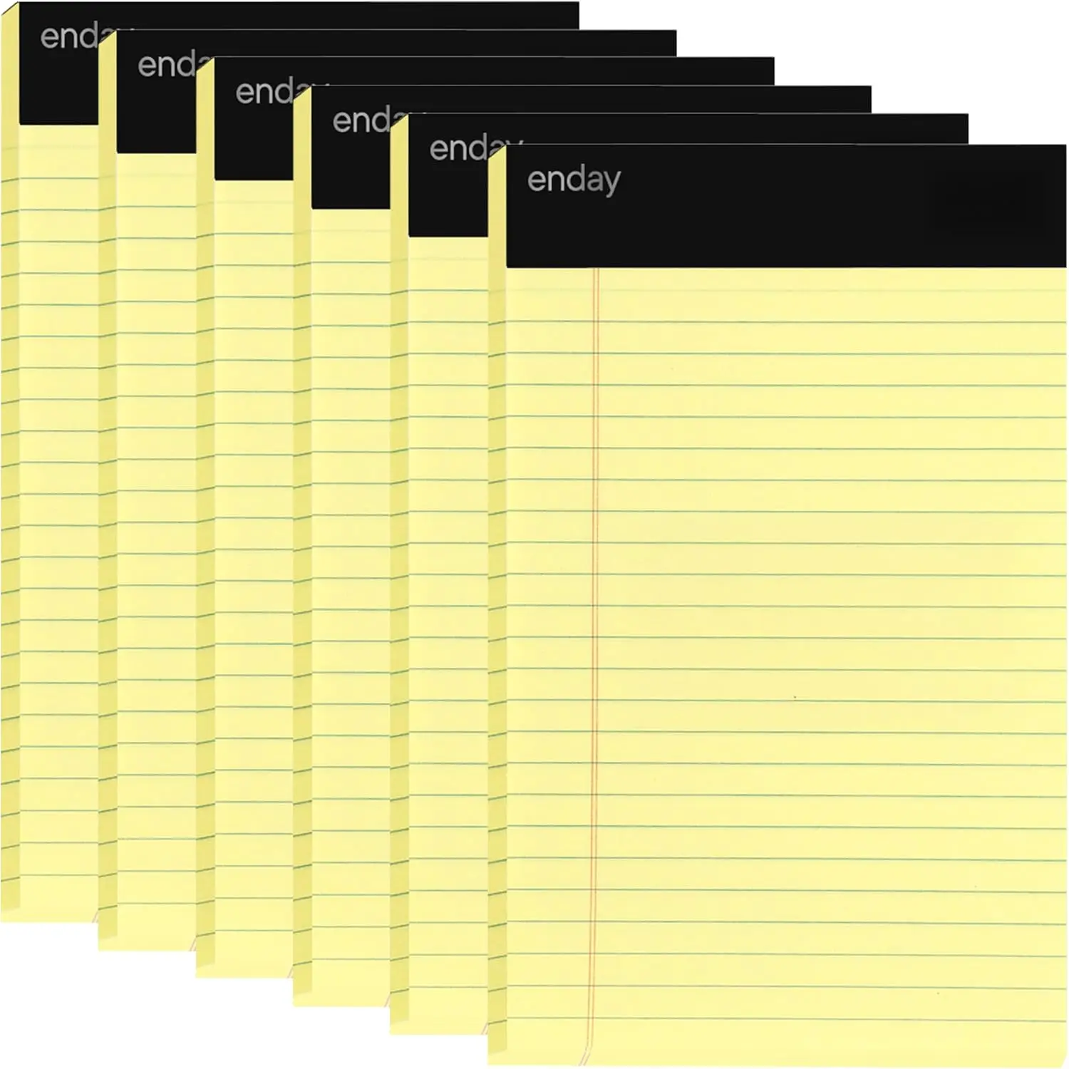 

Yellow Legal Notepads 5x8, Pack of 6 - Legal Ruled Writing Pad with Perforated Edge, Canary Yellow, Junior Size, 50 Sheets per