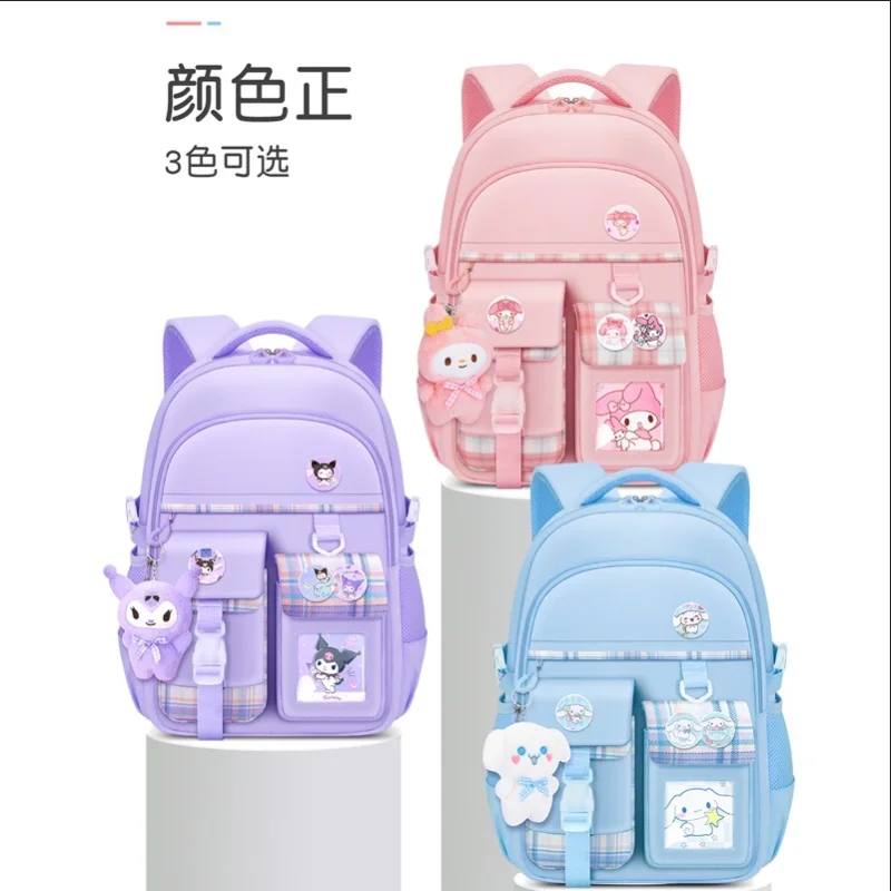 

Sanrio Melody Cartoon New Breathable Student School Bag Kulomie Girls' Burden Reduction Ridge Protection Lightweight Backpack