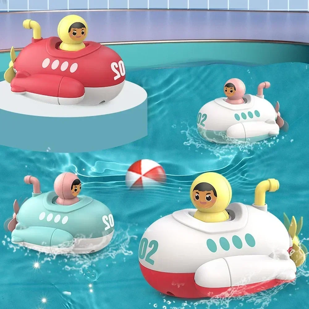 Baby Bath Toys Submarine Wind Up Clockwork Ship Boat Kids Water Toys Swimming Pool Beach Game Toddler Boy Toys Children Gift