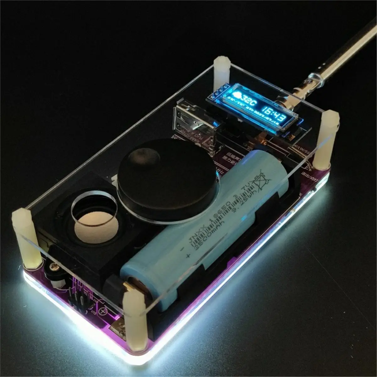 FM Radio Assembly Kit Full Band Radio 150KHz-30MHz FM SW MW LW SSB Radio+Camping Light+SOS+Weather Clock A
