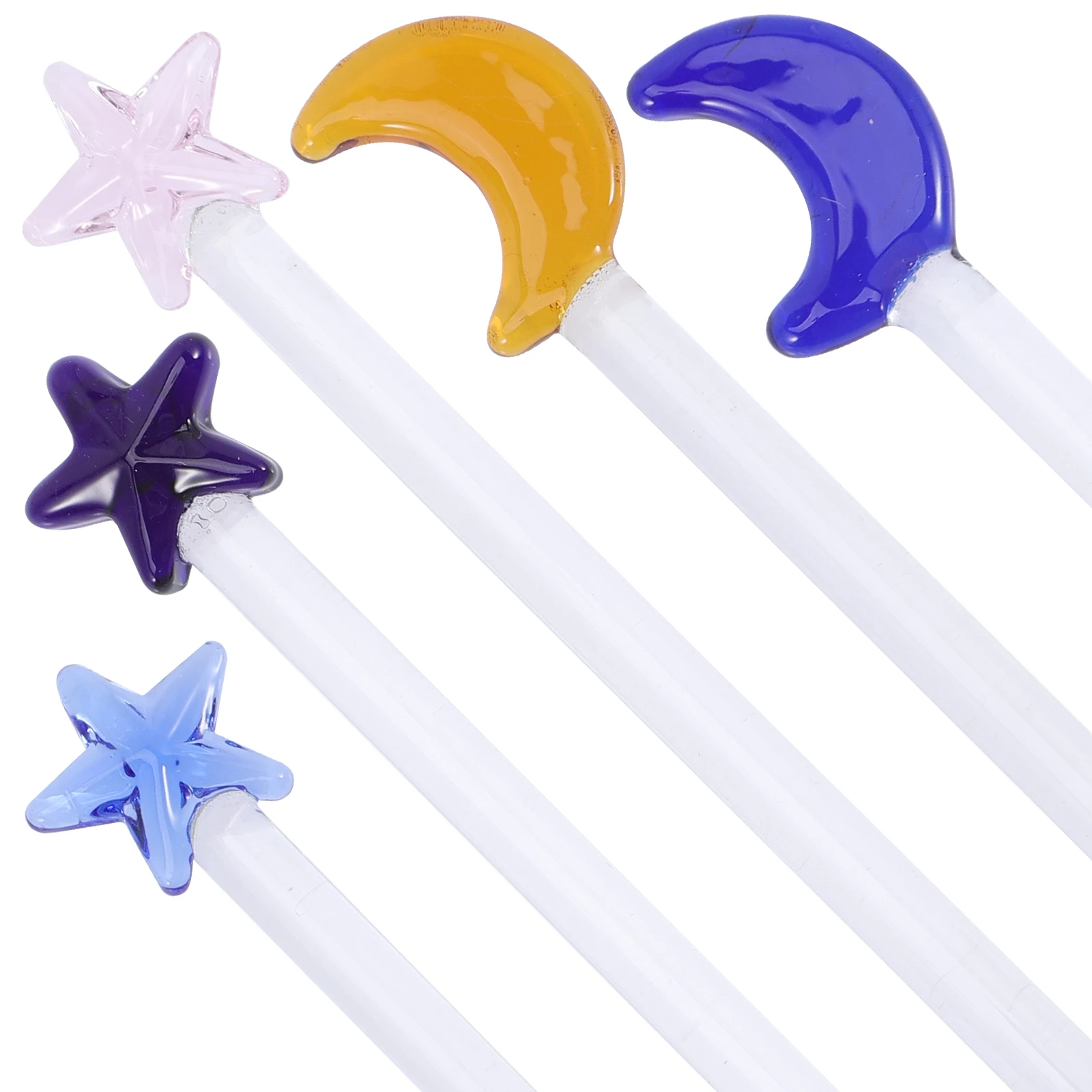 

5pcs Glass Cocktail Stirring Rods Stars Mixing Sticks Hot Cocoa Tea Whiskey Juice Kitchen Bar Tools Accessories