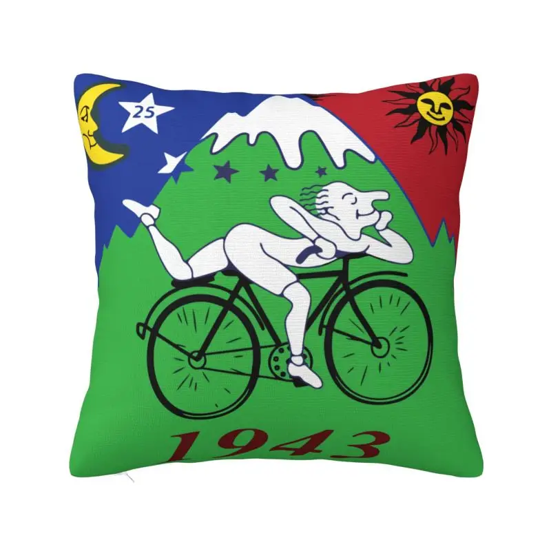 Custom Fashion Fahrrad Tag Trip Kissen bezug 40x40cm Polyester Albert Hofmann Lsd Kissen für Sofa quadratischen Kissen bezug