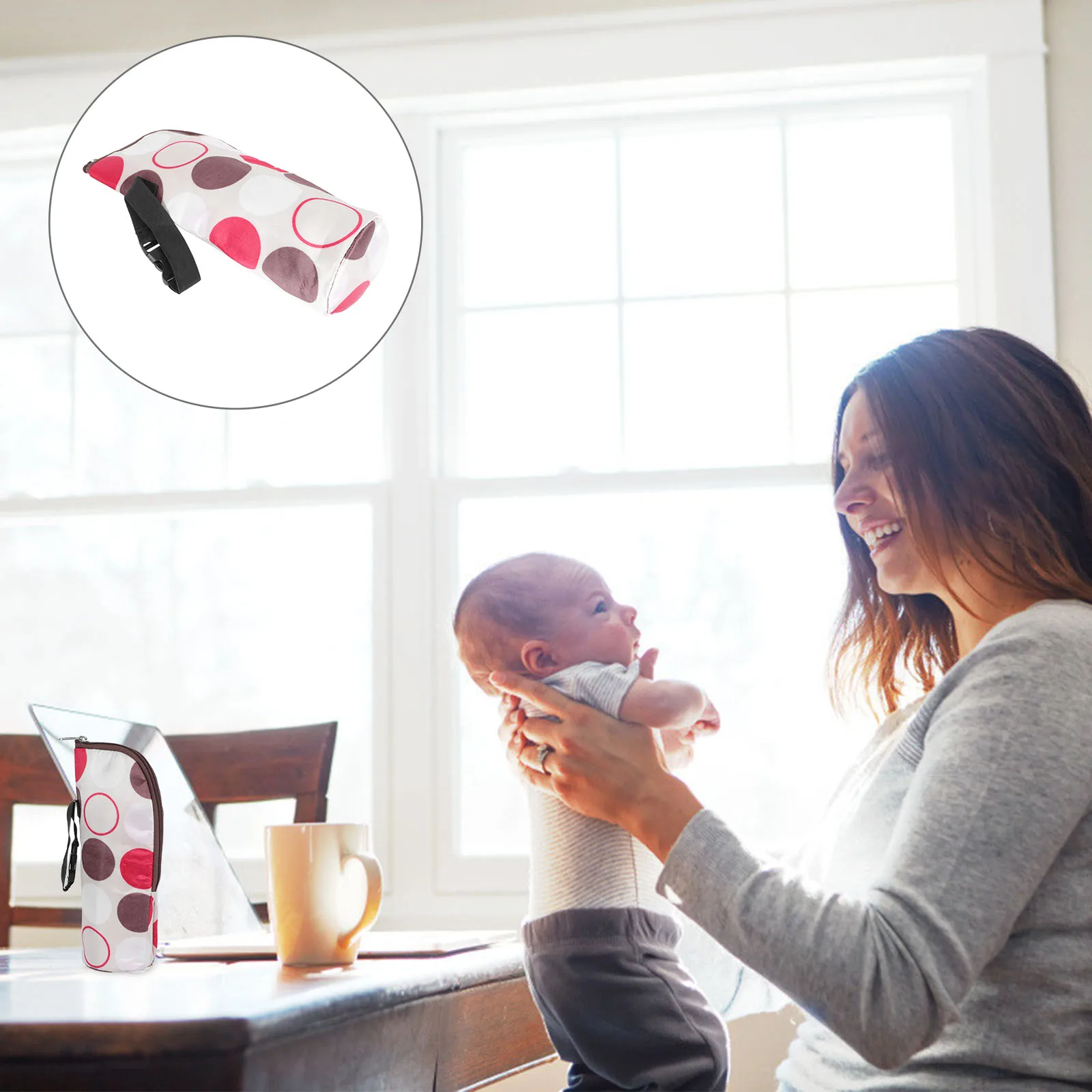 

Изолированная сумка для бутылочки для кормления ребенка, портативная термосумка для бутылочки для кормления младенцев с ручкой для коляски, прочная алюминиевая подкладка