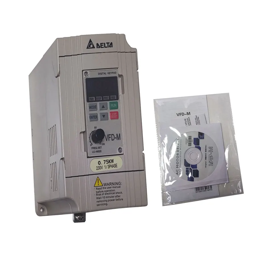 VFD-M Series Compact Vector Control Drive Inverters VFD007M21A 0.75KW 220V AC Motor Drives VFD