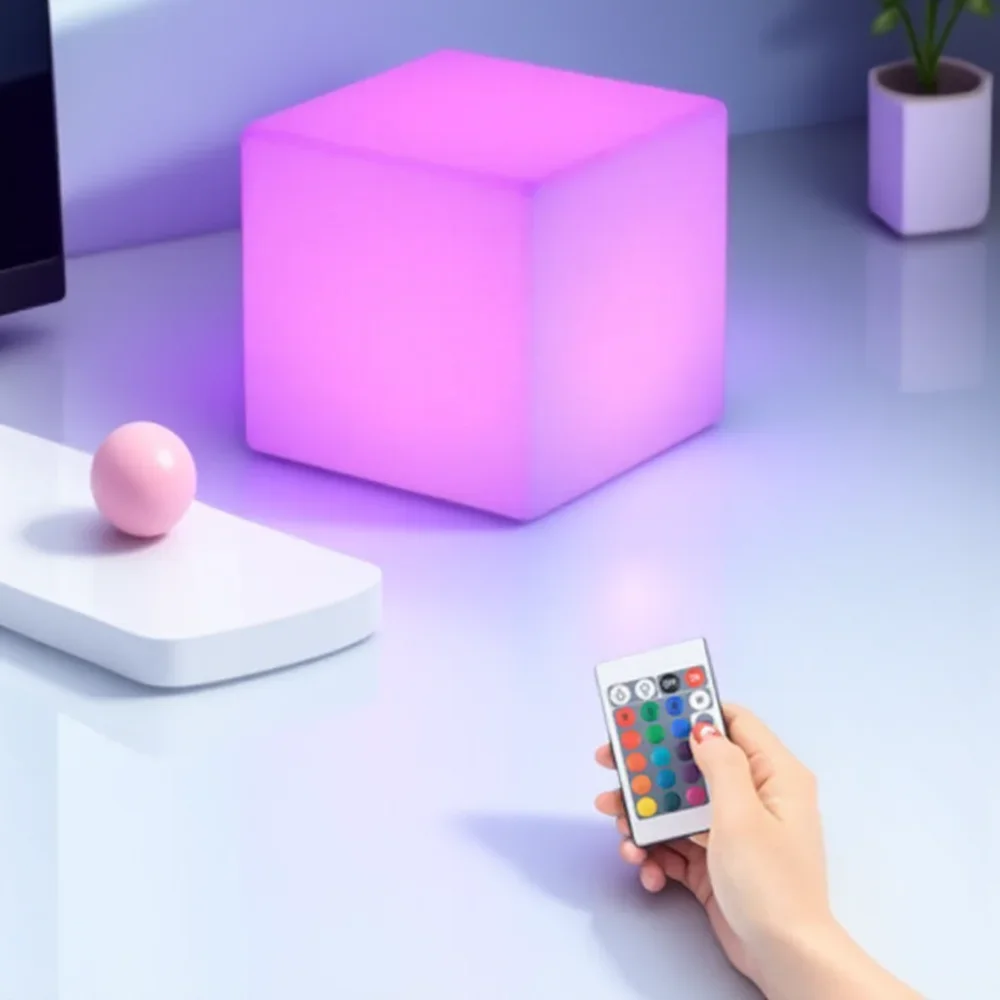 

Colorful LED Night Light Cubes Portable Outdoor Patio Lighting Decorative Landscape Ambient Square Lights for Garden Use