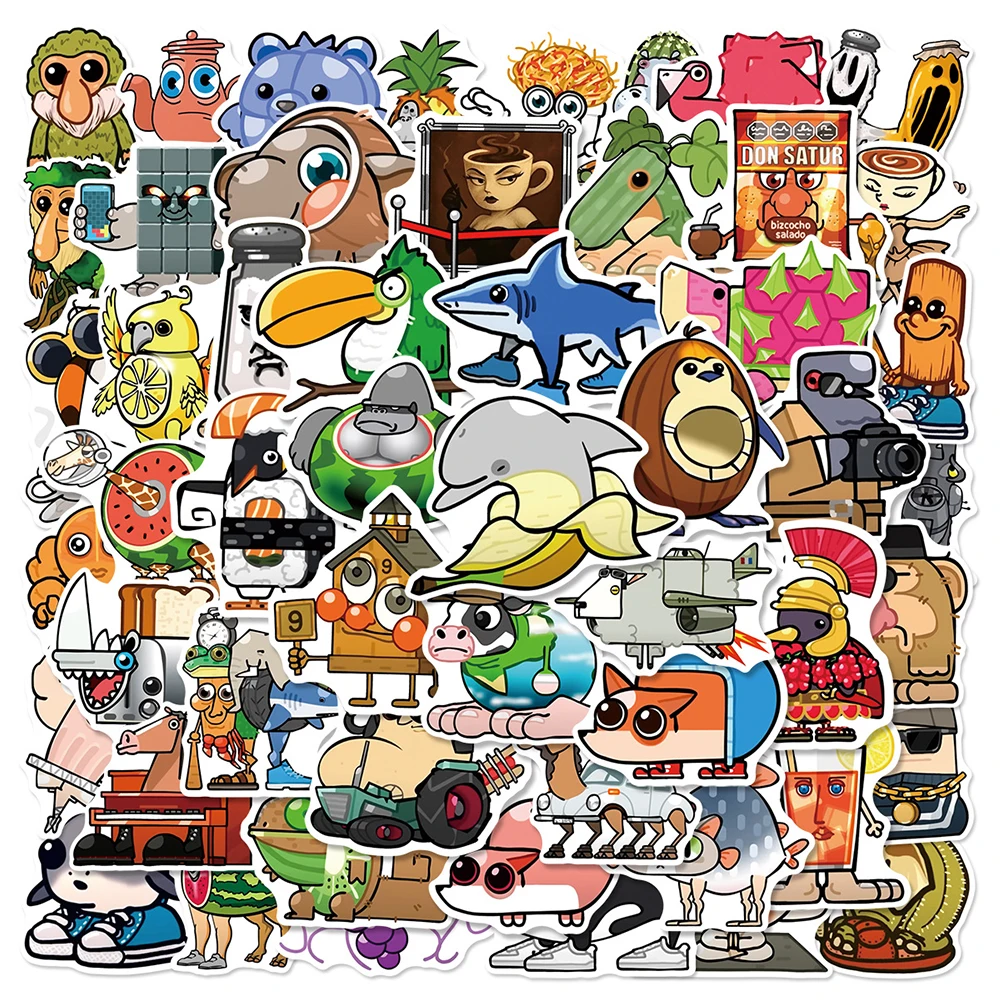 

10/30/55pcs Cute Abstract Animal Cartoon Stickers Tung Tung Sahur Italian Brainrot Decals Laptop Phone Luggage Sticker Kids Toy
