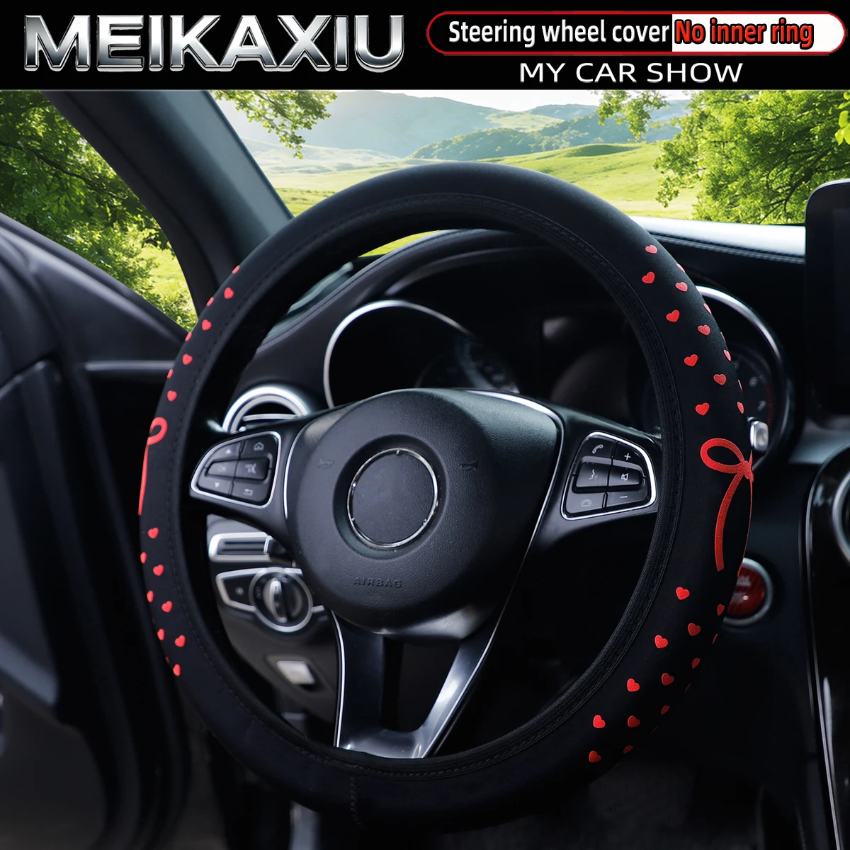Universell passender, herzförmiger Schaumstoff-Autositzbezug für Frauen, 37–38 cm, für Autos ohne Innenring, Lenkrad, Autozubehör. – Detail 3