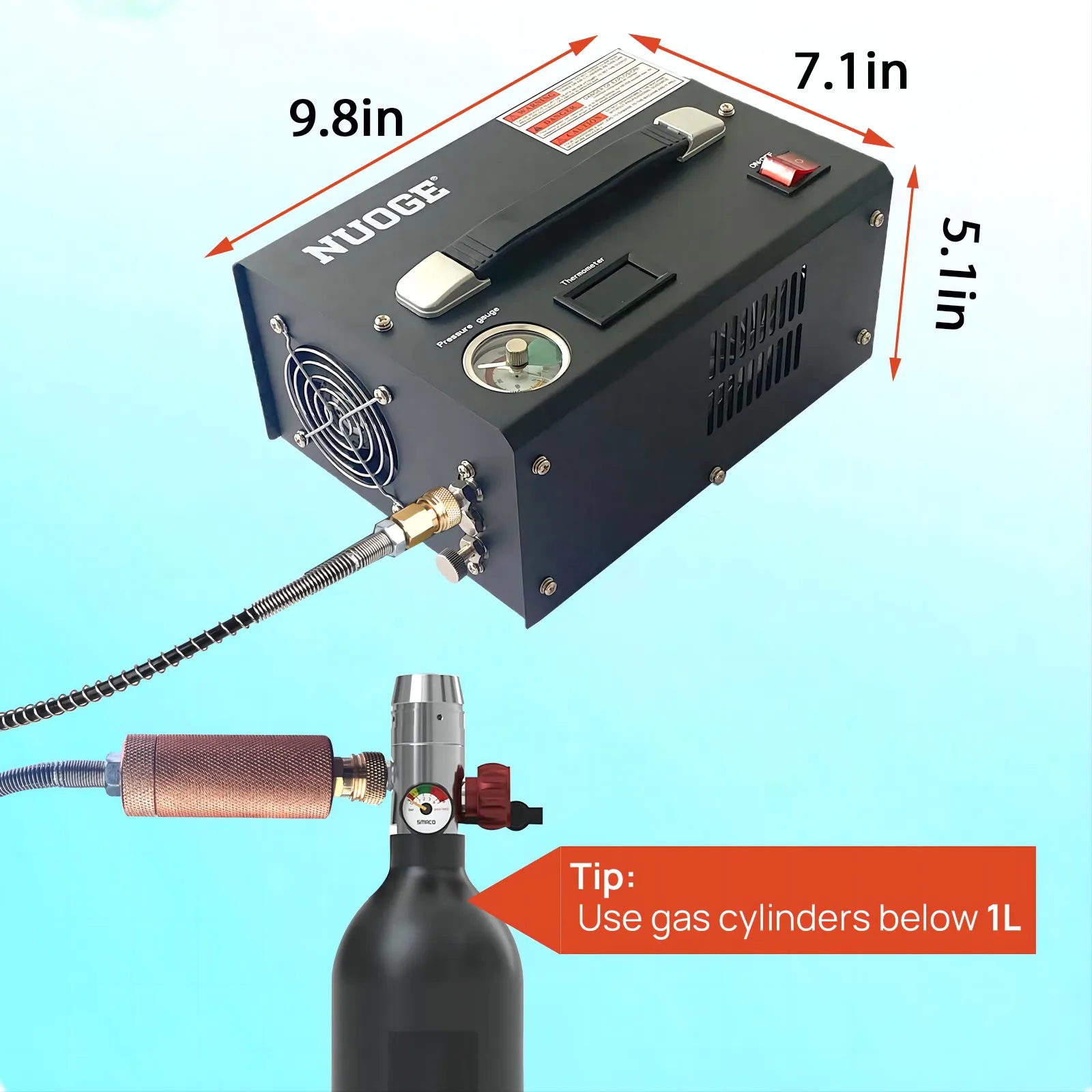 4500Psi 30Mbar PCP Air Compressor Set-pressure Auto-STOP Paintball Tank Diving Bottle Oil/Water-Free 12V/110V/220V