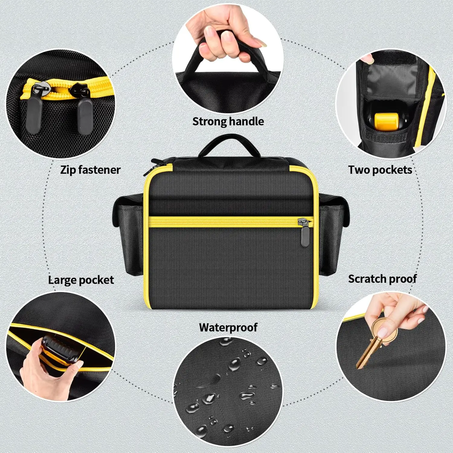 Air Compressor Bag Case Compatible with DEWALT 20V MAX Tire Inflator DCC020IB, Cordless Tools Storage  with Pocket （Bag Only)