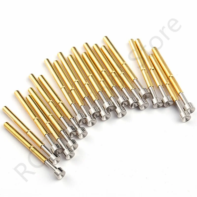 100PCS P156-A Spring Test Pin Copper Nickel Plated Test Probe Pogo Pin Length 34mm Dia 2.36mm Head Dia 4.0mm Spring Test Tool