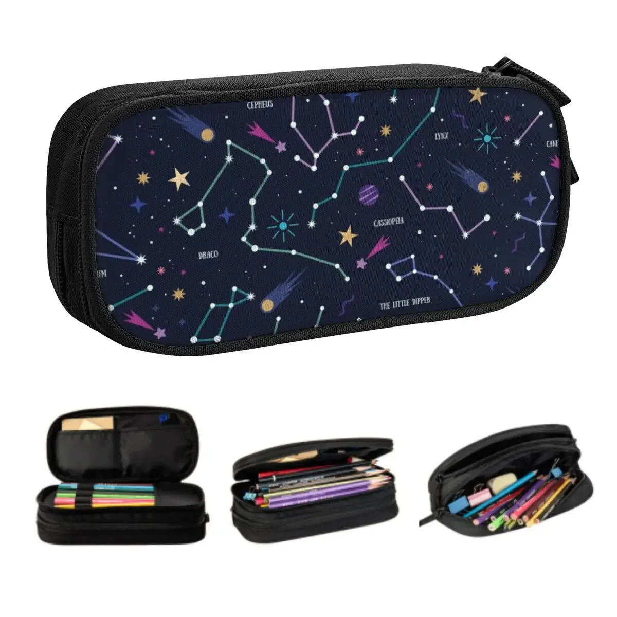 Custom The Stars School Pencil Cases Girls Boys Large Storage Space Galaxy Pencil Box Students Stationery