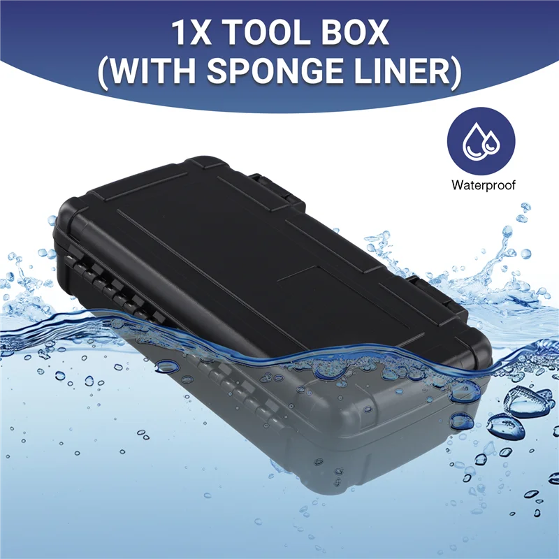 B17C Black Hard Shell ABS Carrying Toolbox Shockproof Portable Toolbox Secure Tools Safety Instrument Tool Storage Case
