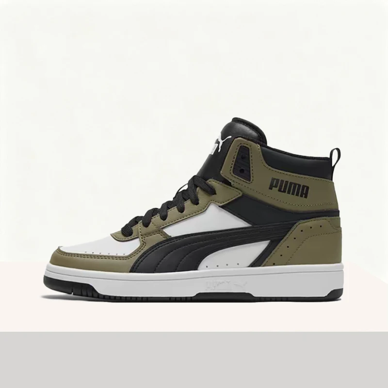 Puma Rebound Joy Retro Cushioned, Non-Slip, Soft-Support Mid-Top Basketball Shoes (Unisex) - Dark Green  374765-04