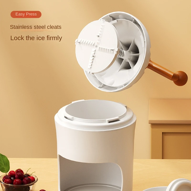 Snow Cone Machine Manual, Ice Crusher for Snow Cones, Shaved Ice Maker Machine for Home, with 3 Boxes Smoothies