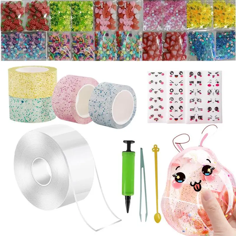 Multipurpose Nano Tape Children Pinch Toy Making Blowing Bubble Sticky Traceless Tapes For DIY Craft Kit Party Favor Fidget Toys