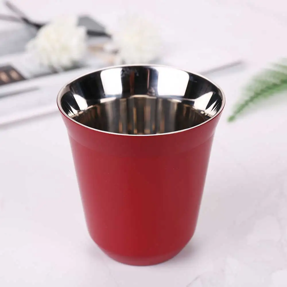 304 stainless steel color double-layer insulated cup, suitable for couples, colleagues, coffee, milk, tea cups, 2 pieces